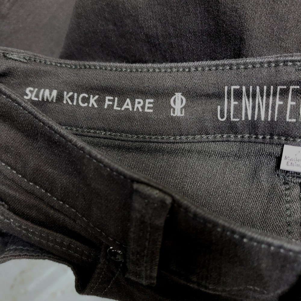 Jennifer Lopez NEW Mid Calf Jeans Size 2 Slim Kick‎ Flare Mid Rise 28x24.5 Onyx - Picture 8 of 9